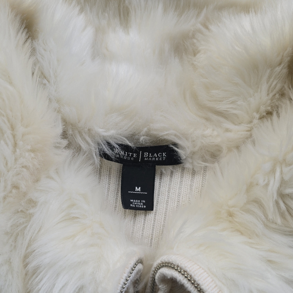 VTG Y2K Faux Fur Bratz Knit Jacket Cvnty Medium Snow Baddie - Picture 2 of 3
